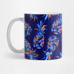 Blue Mosaic Pineapples Mug